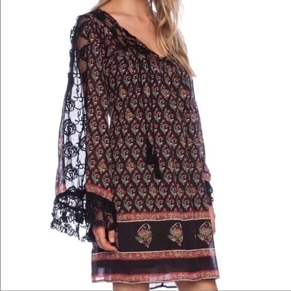 Free People Nomad Child Boho Floral Lace Tunic XS oversized - Picture 5 of 16